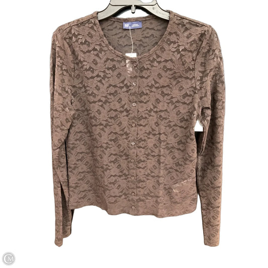 Top Long Sleeve By Gap In Brown, Size: M