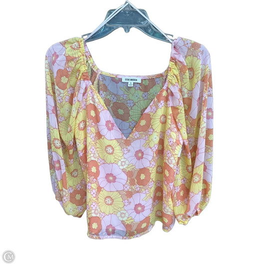 Top Long Sleeve By Steve Madden In Floral Print, Size: S