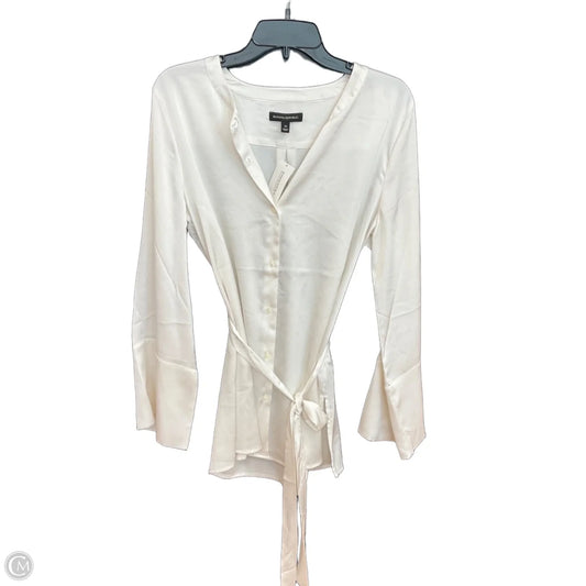 Blouse Long Sleeve By Banana Republic In White, Size: M