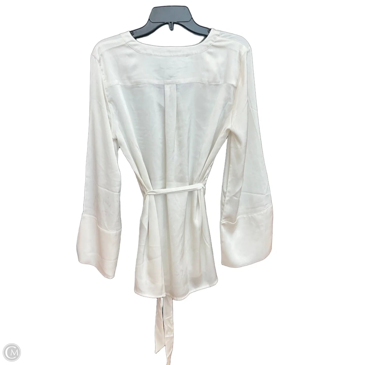 Blouse Long Sleeve By Banana Republic In White, Size: M