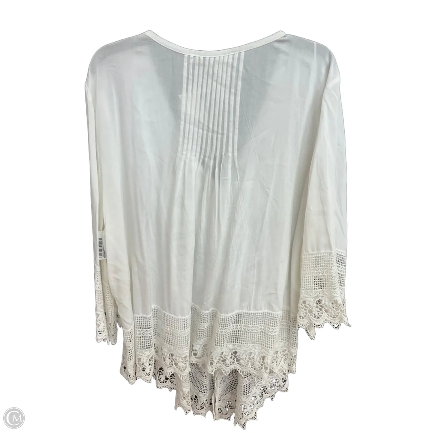 Top 3/4 Sleeve By Solitaire In White, Size: 3x