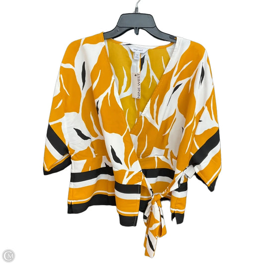 Top Short Sleeve By Nine West In Yellow, Size: M