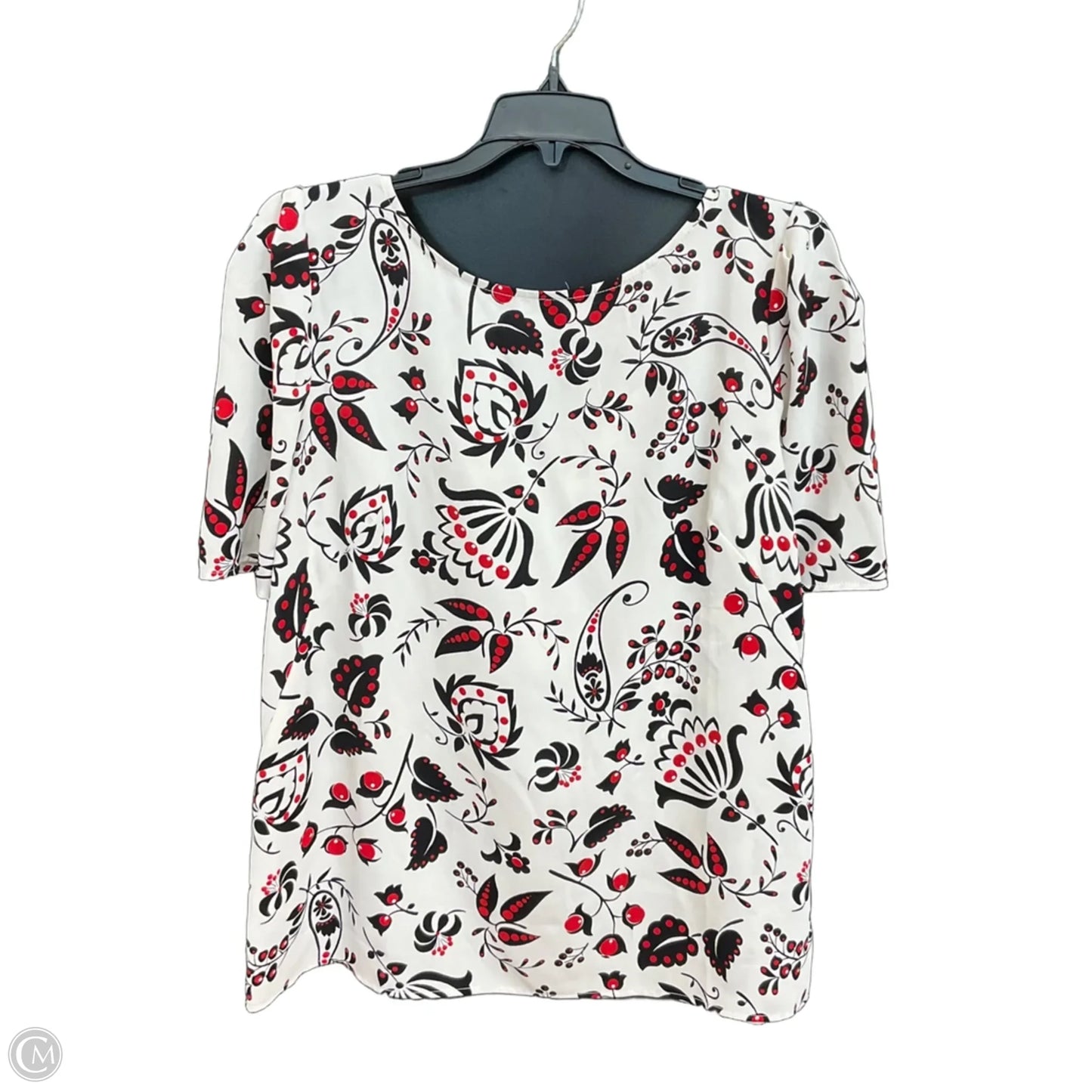 Top Short Sleeve By Talbots In White, Size: 1x