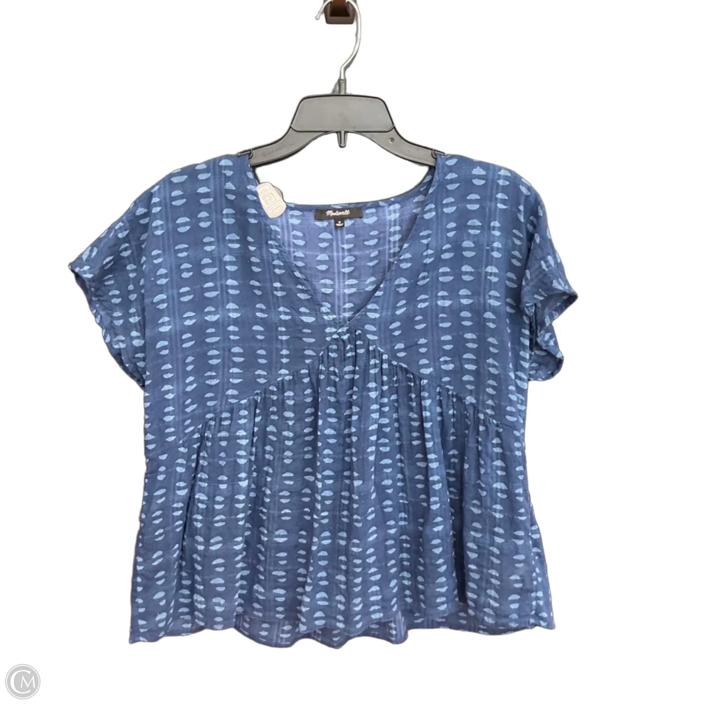 Top Short Sleeve By Madewell In Blue, Size: M