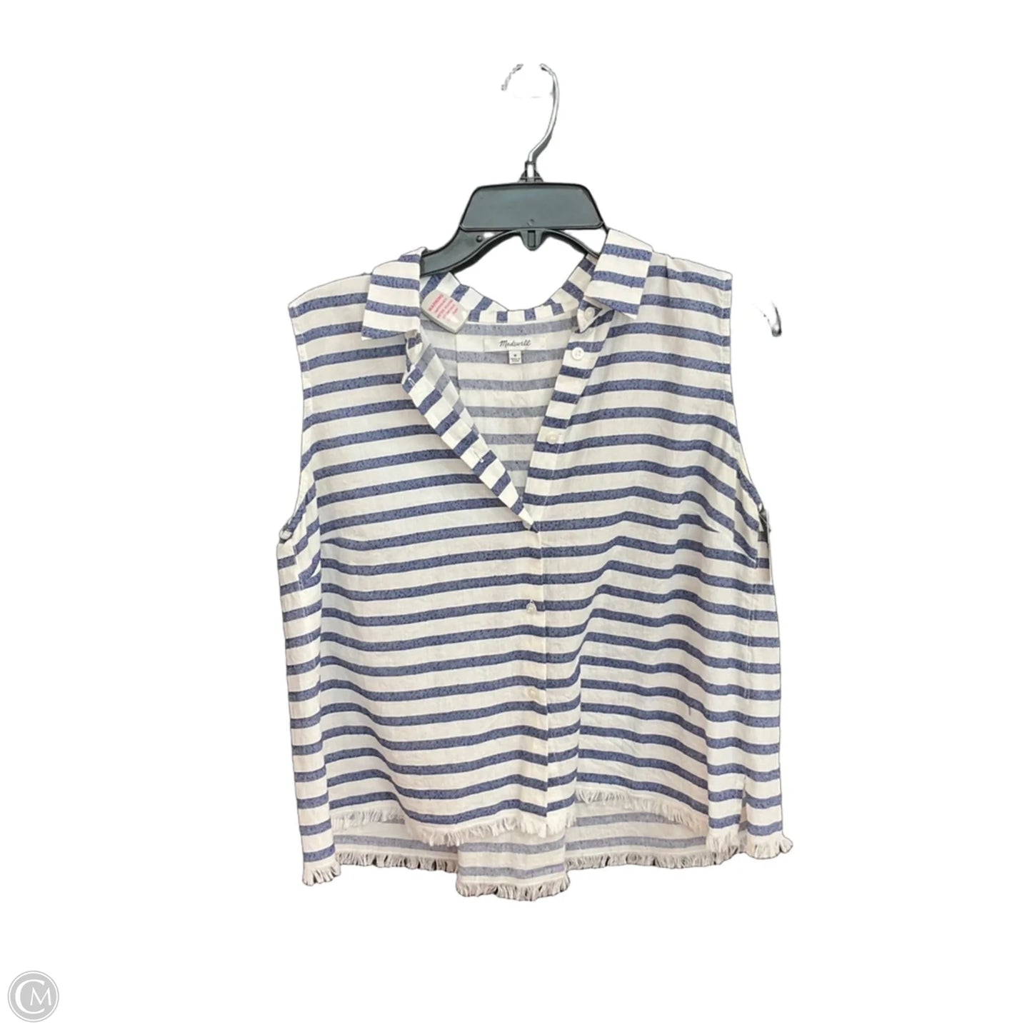 Top Sleeveless By Madewell In Striped Pattern, Size: M