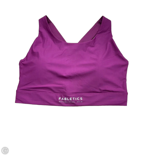 Athletic Bra By Fabletics In Purple, Size: 1x