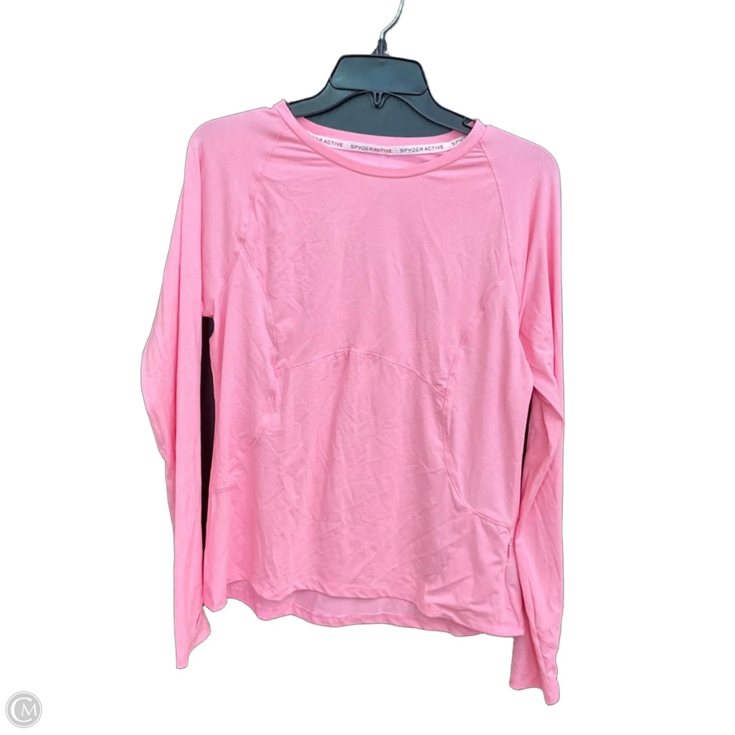 Athletic Top Long Sleeve Collar By Spyder In Pink, Size: L
