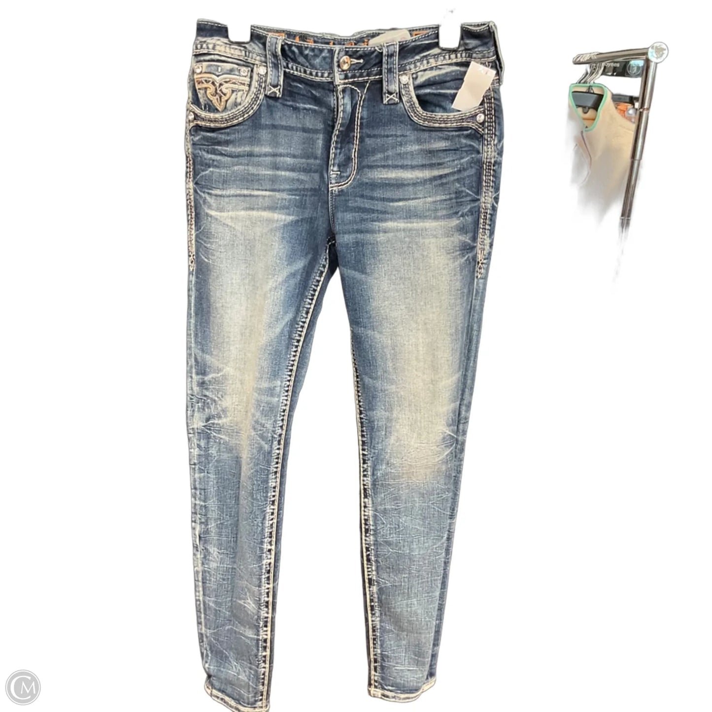 Jeans Skinny By Rock Revival In Blue, Size: 8