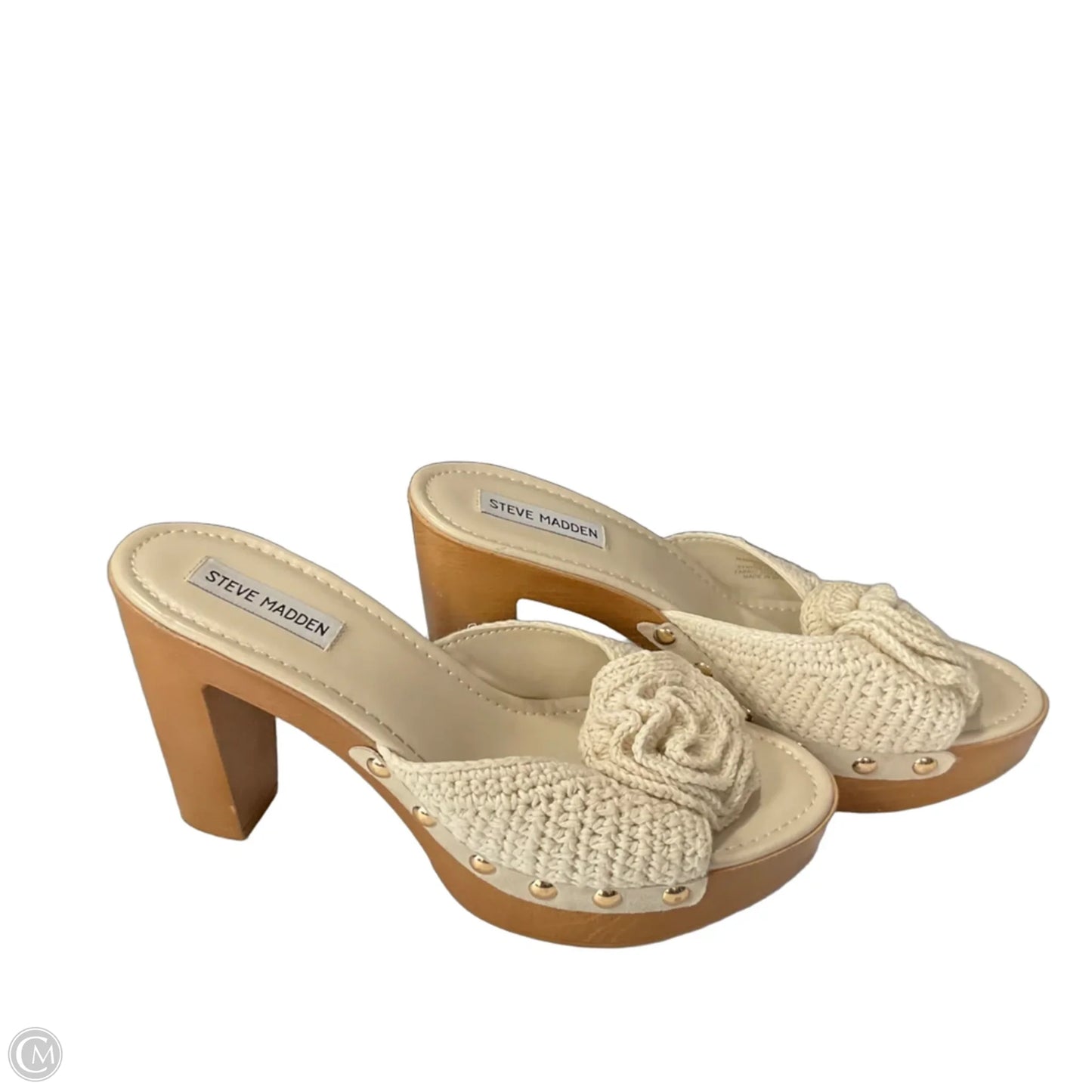 Sandals Heels Block By Steve Madden In Beige, Size: 10