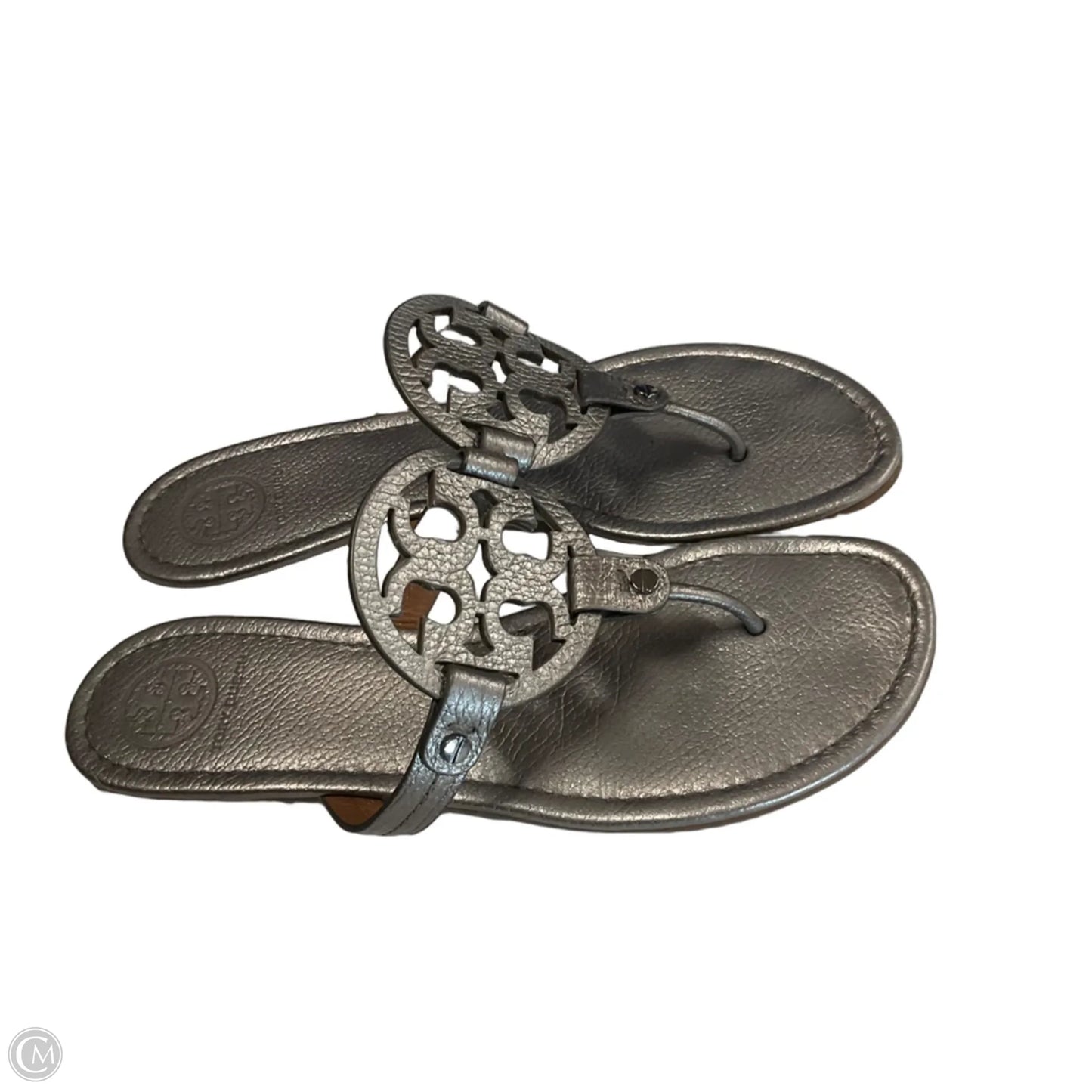 Sandals Designer By Tory Burch In Silver, Size: 9