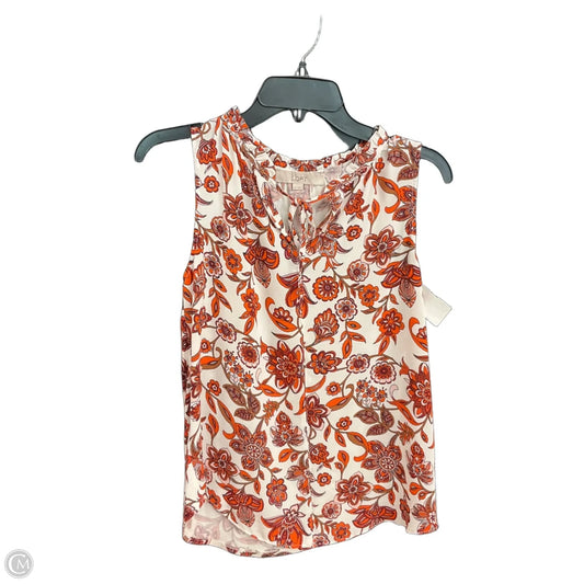 Top Sleeveless By Loft In Floral Print, Size: Xxs