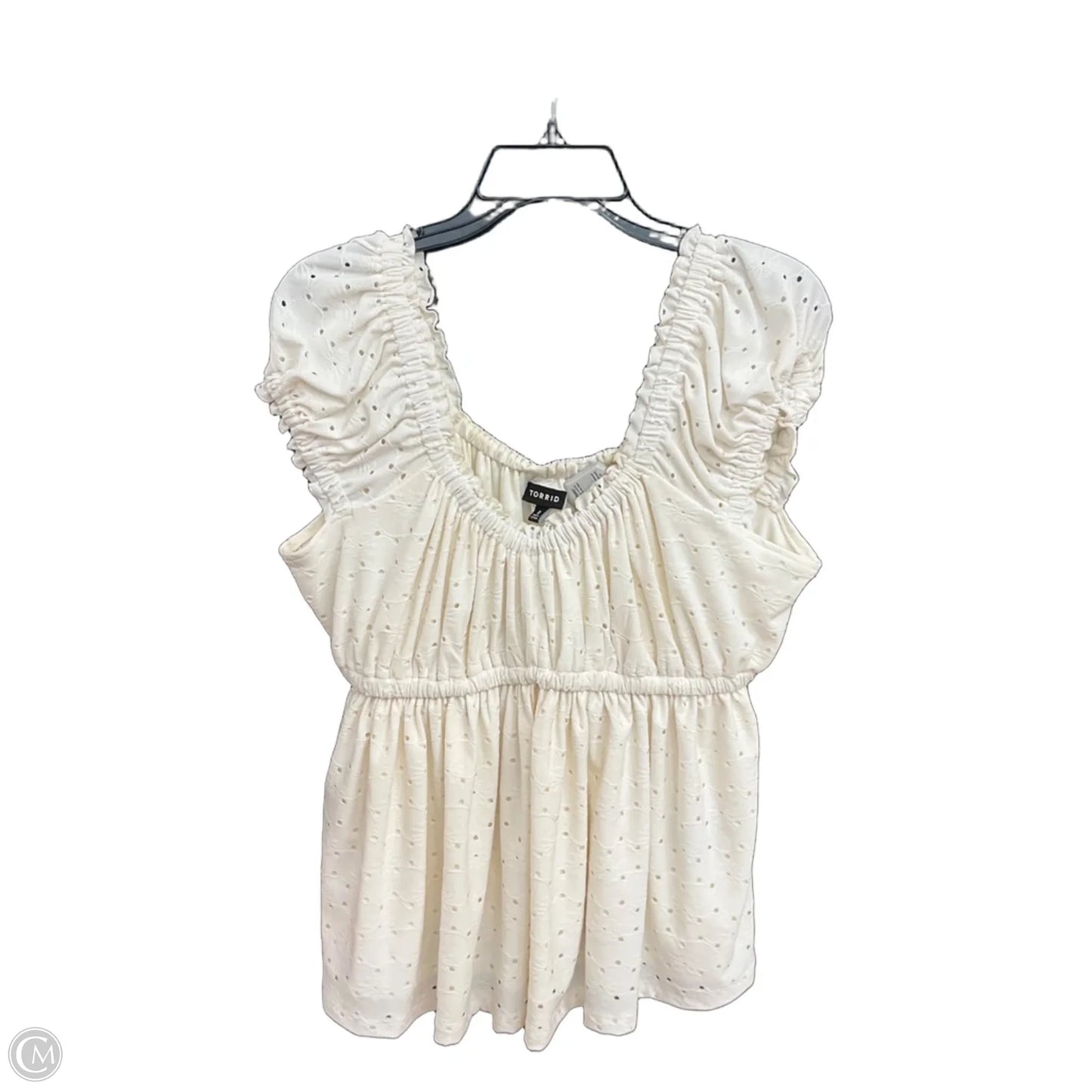 Top Short Sleeve By Torrid In White, Size: 0x