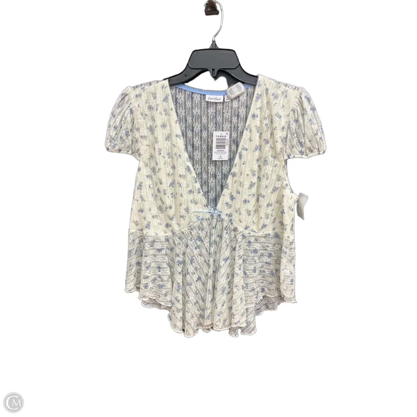 Top Short Sleeve By Cmc In Floral Print, Size: 1x