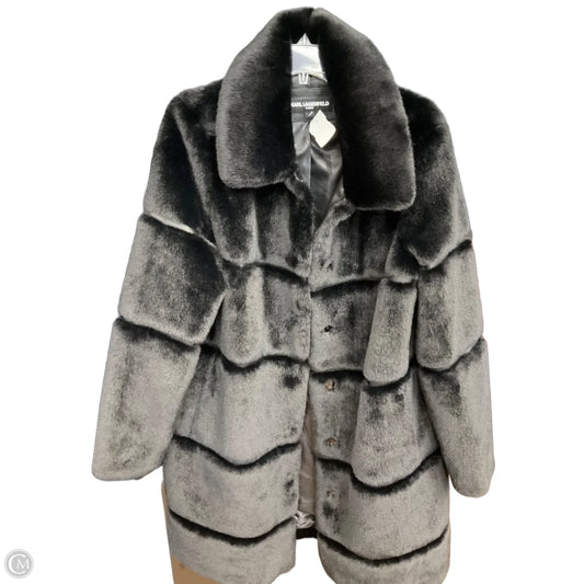 Coat Designer By Karl Lagerfeld In Black, Size: L