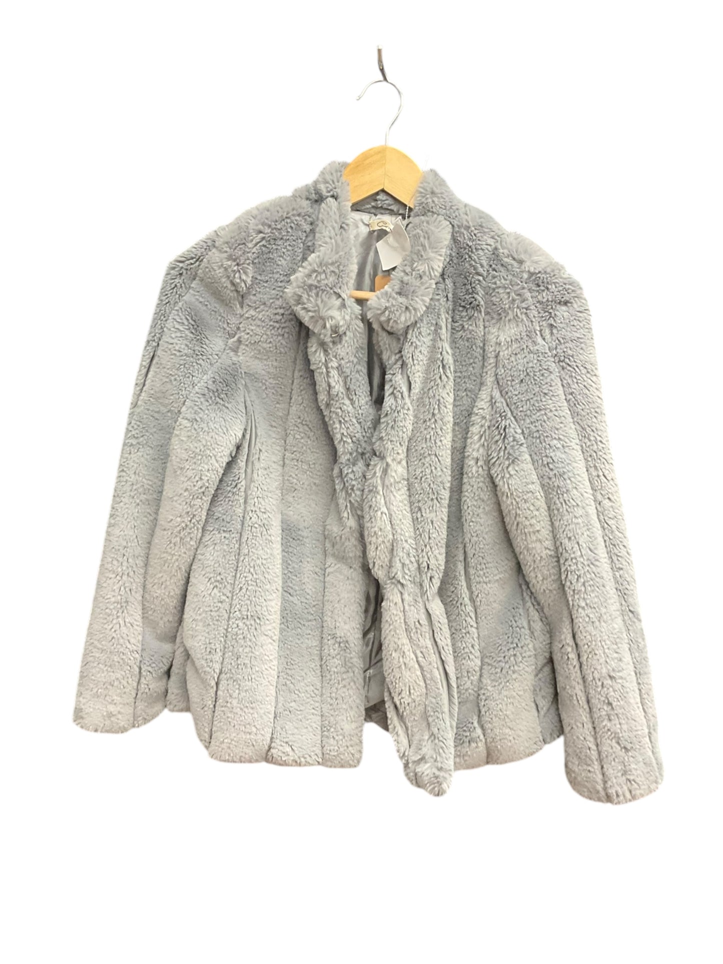 Jacket Faux Fur & Sherpa By Cmc In Grey, Size: S