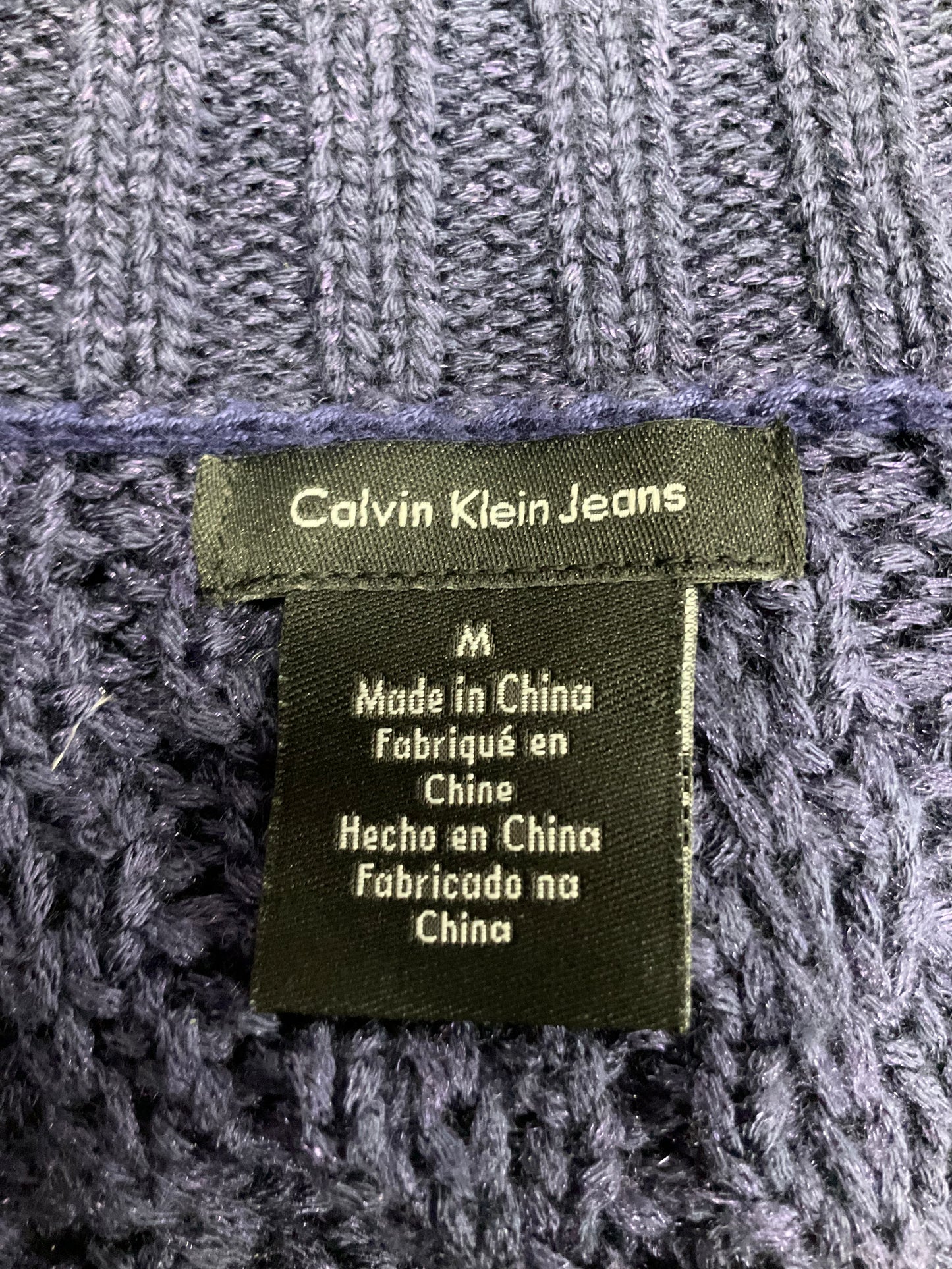 Sweater By Calvin Klein O In Navy, Size: M