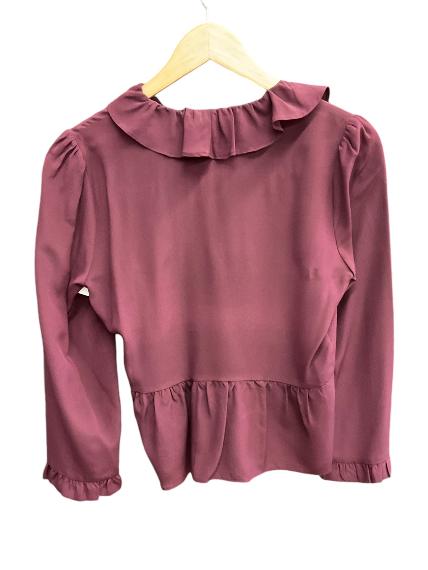 Blouse Long Sleeve By Madewell In Maroon, Size: S