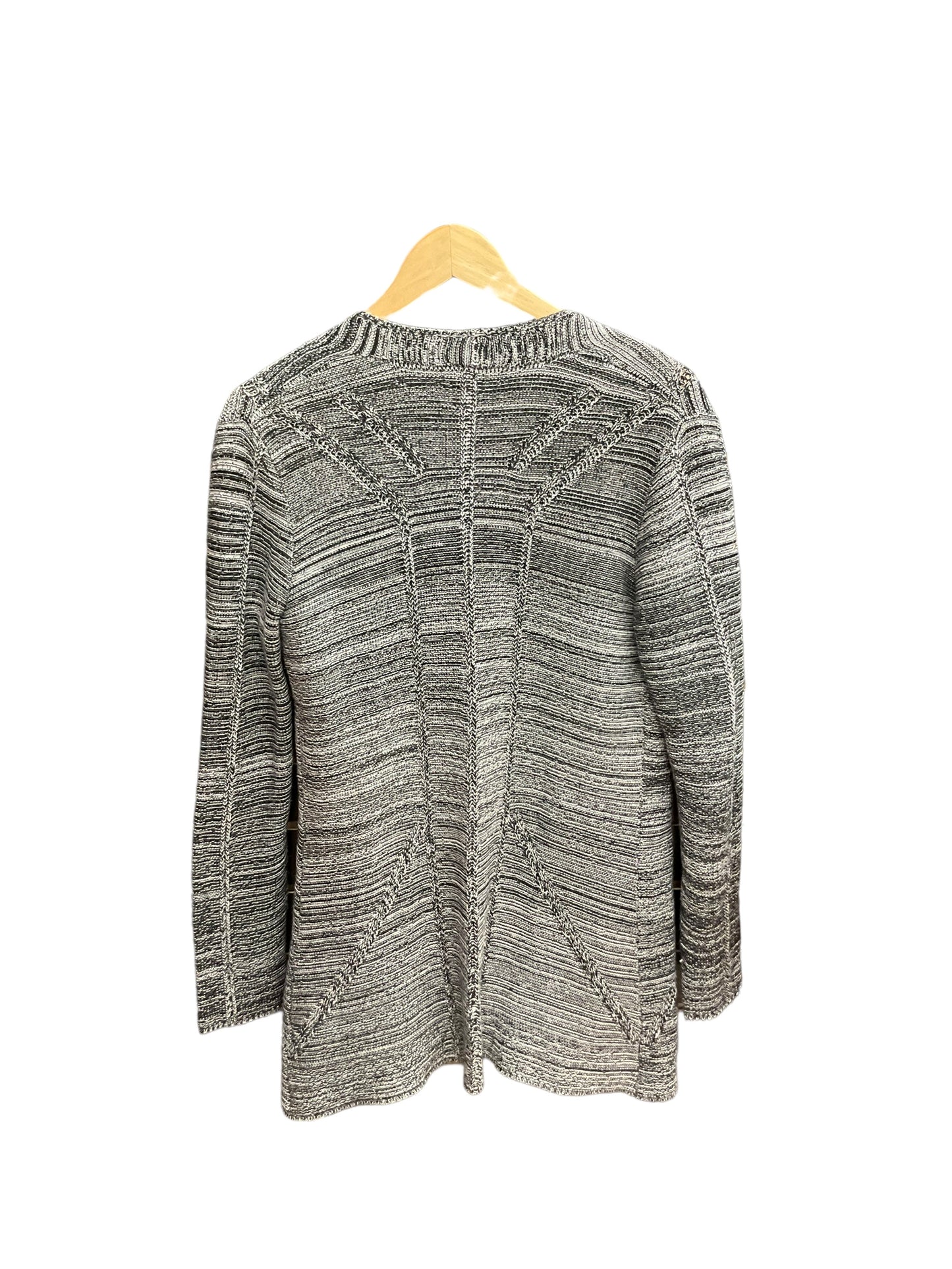 Sweater Cardigan By Belldini In Black & White, Size: L