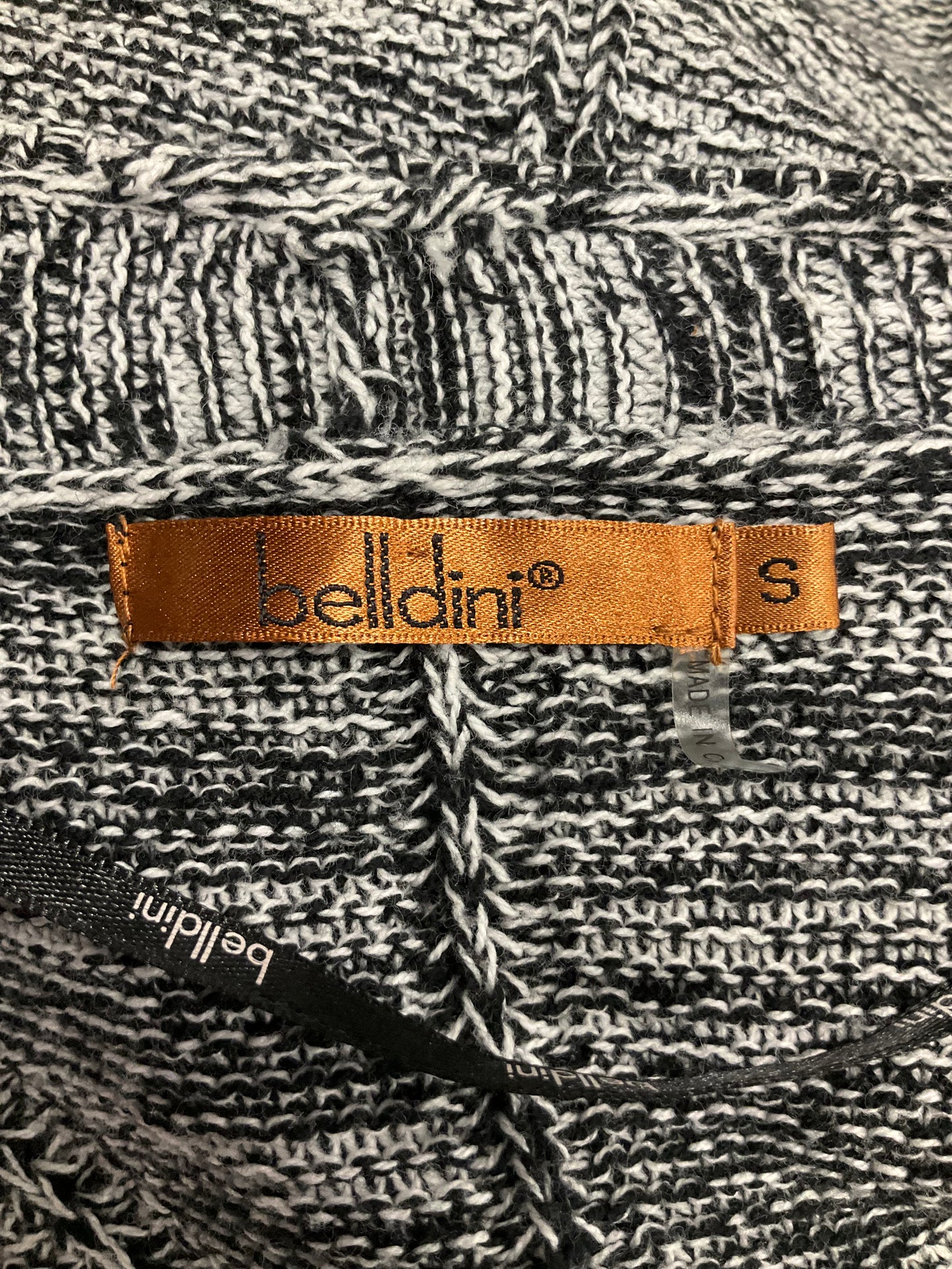 Sweater Cardigan By Belldini In Black & White, Size: L