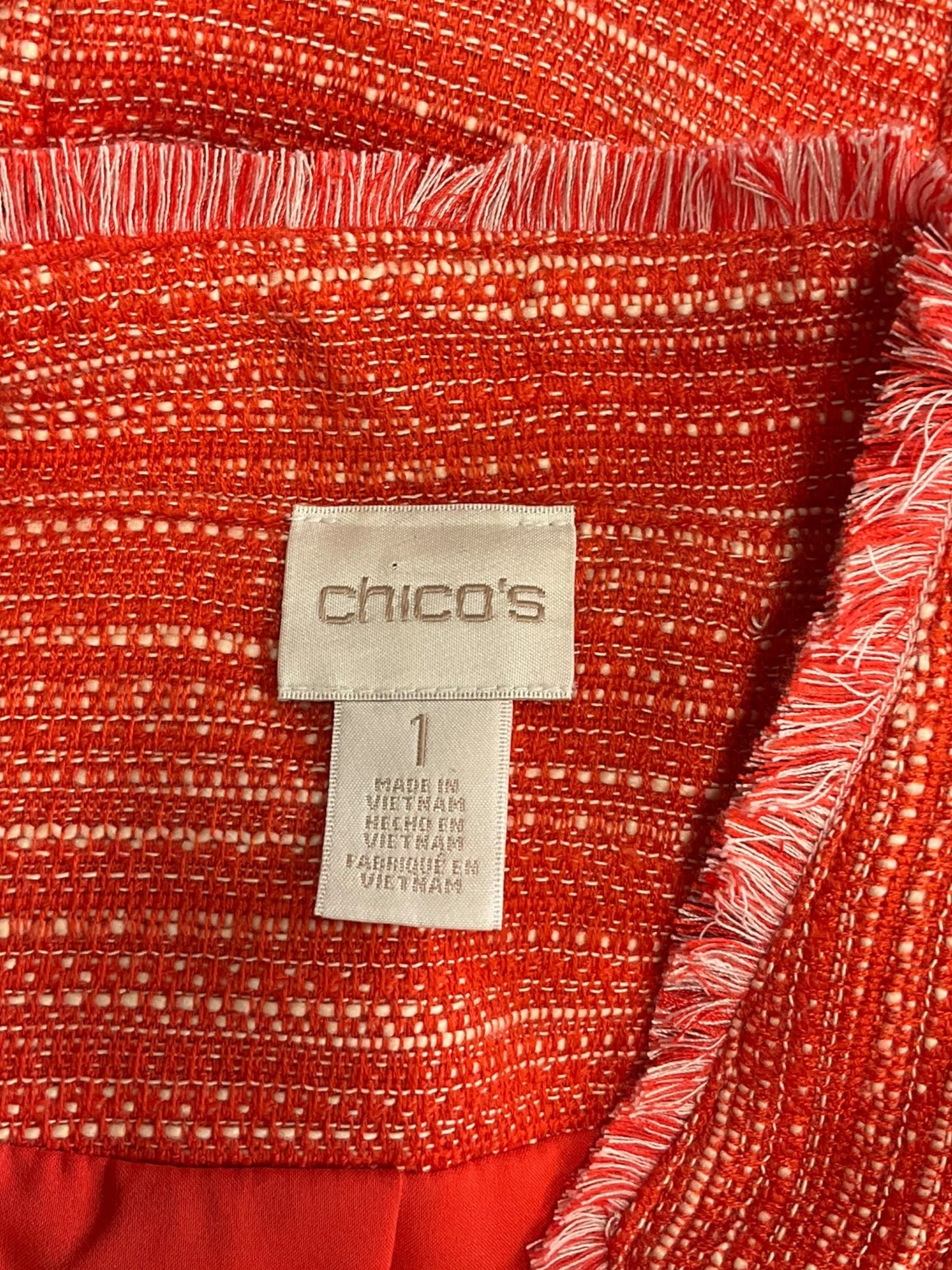 Blazer By Chicos In Orange, Size: 1