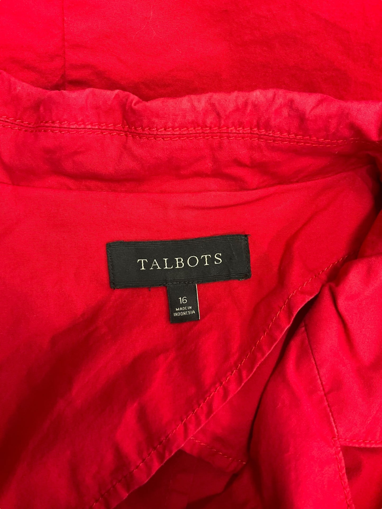 Jacket Other By Talbots In Red, Size: 16