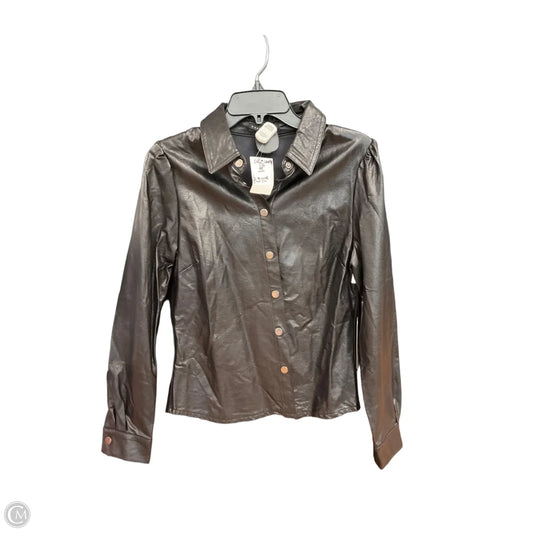 Blouse Long Sleeve By Haute Monde In Black, Size: M