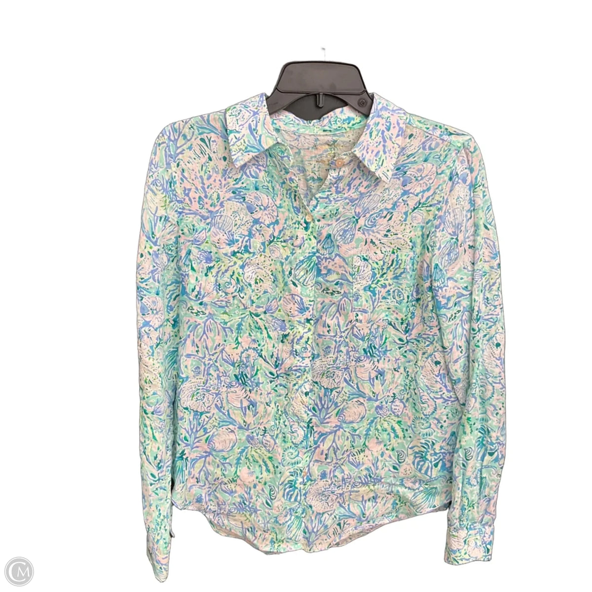 Blouse Designer By Lilly Pulitzer In Blue, Size: Xs