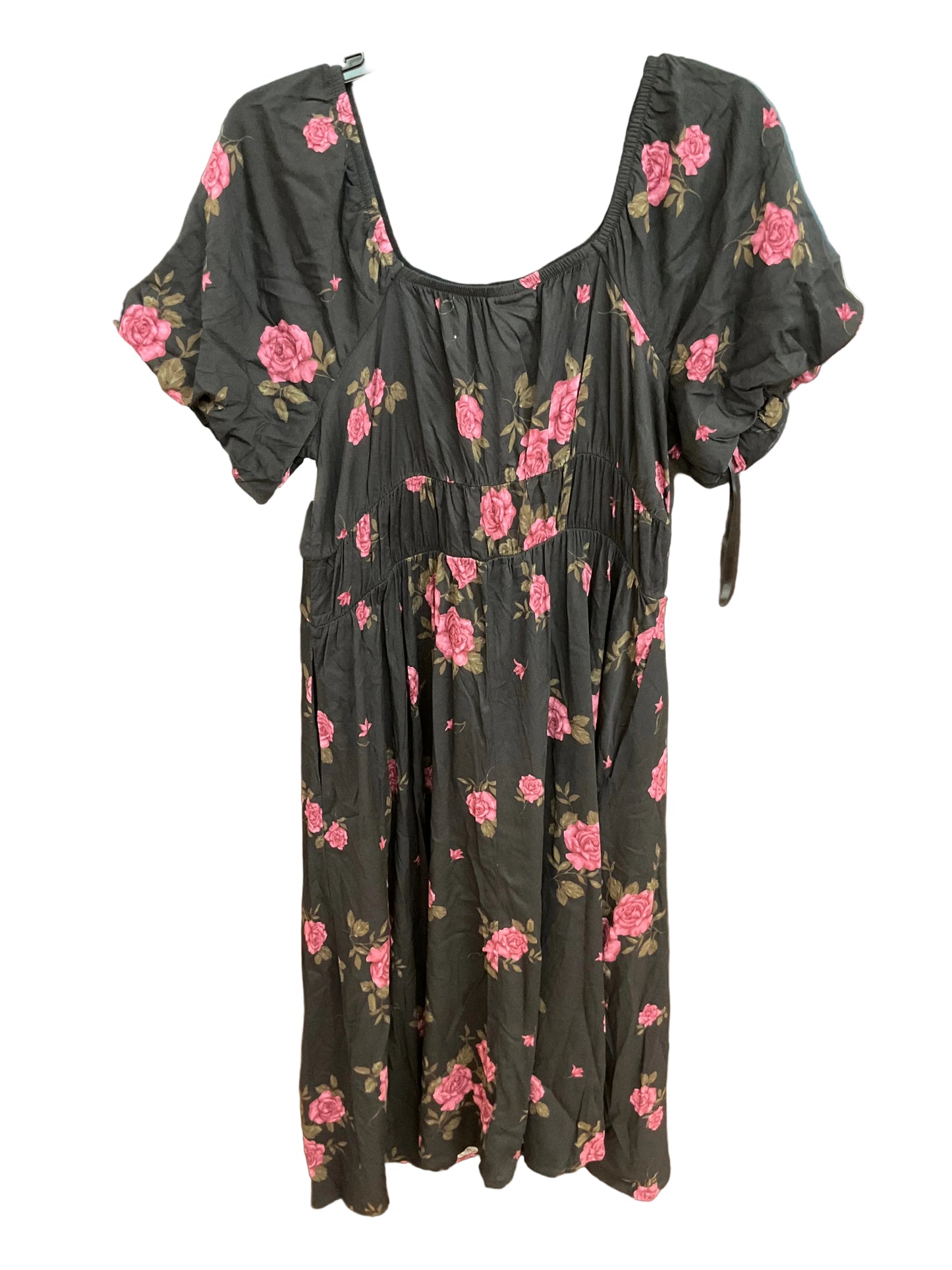 Dress Casual Midi By Torrid In Black & Pink, Size: L