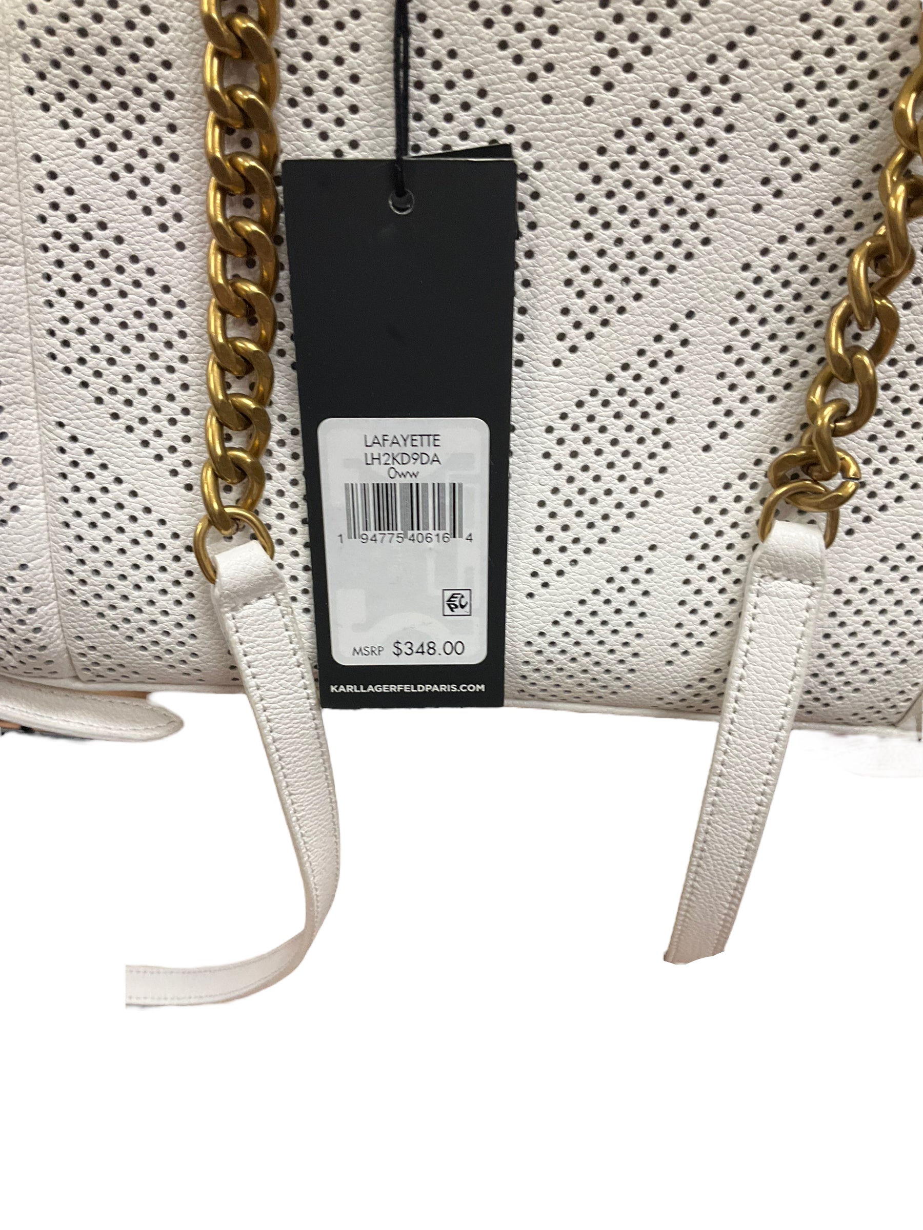 Karl Lagerfeld Lafayette Leather Crossbody - White - Medium